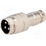 MIC344, Вилка, микрофонный, "папа", PIN 4, на провод, прямой