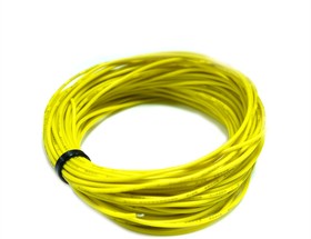 Провод гибкий силиконовый AWG 26 (0,12 мм кв) желтый 10 м