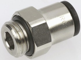3101 08 67, LF3000 Series Straight Threaded Adaptor, M12 Male to Push In 8 mm, Threaded-to-Tube Connection Style