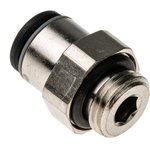 3101 06 60, LF3000 Series Straight Threaded Adaptor, M10 Male to Push In 6 mm ...