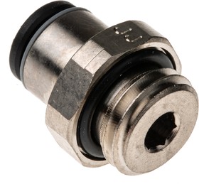 Фото 1/3 3101 06 67, LF3000 Series Straight Threaded Adaptor, M12 Male to Push In 6 mm, Threaded-to-Tube Connection Style