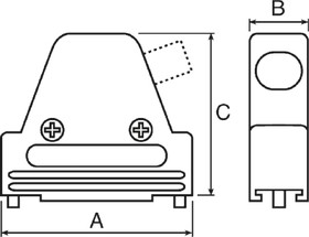 MHDVSL9-K, MHDVSL Series Zinc Angled D Sub Backshell, 9 Way, Strain Relief
