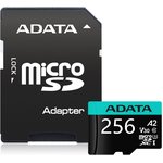 Карта памяти MICRO SDXC 256GB W/AD. AUSDX256GUI3V30SA2-RA1 ADATA