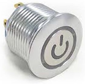 Фото 1/2 AV1911P624Q04, Single Pole Single Throw (SPST) Latching Green LED Push Button Switch, IP67, 19.2 (Dia.)mm, Panel