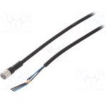 XS3F-M8PUR3S2M, Соединительный кабель, M8, PIN 3, прямой, Дл.кабеля 2м, вилка, 1А