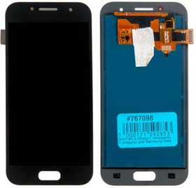 (A320F) дисплей в сборе с тачскрином (модуль) для Samsung Galaxy A3 (SM-A320F) (2017), черный TFT с регулировкой яркости