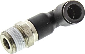 Фото 1/2 3129 10 17, LF3000 Series Elbow Threaded Adaptor, R 3/8 Male to Push In 10 mm, Threaded-to-Tube Connection Style