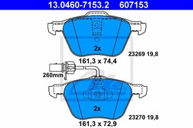 13046071532, Колодки тормозные дисковые передн, FORD: GALAXY 1.9 TDI/2.8 V6 95-06 \ SEAT: ALHAMBRA 1.8 T 20V/1.9