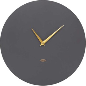Фото 1/5 Настенные интерьерные деревянные часы Симпл, темно-серый, с золотыми стрелочками 41099/СерыйГолд