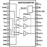 AD8185ARUZ, Мультиплексор 310 MHz, 25 mA, Triple 2:1, Buffered (Gain = +2)