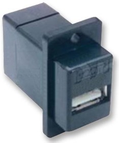 ECF504B-UAB, CPLR PNL MNT USB A/B BLK