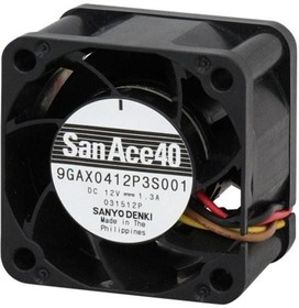 Фото 1/2 109P0405H3013, DC Fans DC Axial Fan, 40x40x28mm, 5VDC, Groove for Lead, Tachometer