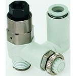 ASP630F-F04-12S, ASP Series Threaded Speed Controller, R 1/2 Male Inlet Port x 12mm Tube Outlet Port