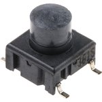 3ESH9-10.4, IP67 Black Button Tactile Switch, SPST 50 mA @ 24 V dc 5.3mm PCB