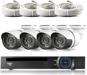 Фото 1/3 Комплект видеонаблюдения IP 5Мп KIT-C504IP-POE 4 камеры для улицы 2614