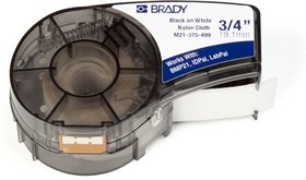 Фото 1/4 Лента Brady m21-375-499, черная на белом, 9.53x4870 мм, Нейлон