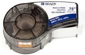 M21-750-595-WT, Картридж 19.05mm/6.4m винил, черный на белом (1шт) для принтера BMP21, Brady | купить в розницу и оптом