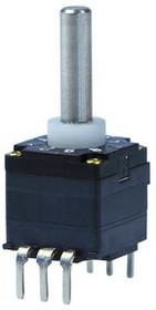 07-3133, 07 Series Coded Switch, Vertical, 36°, Shorting, with End Stop, Spindle Shaft, 10 Positions