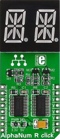 Фото 1/9 MIKROE-1864, AlphaNum R Click 2 14 Segment Display Add On Board With TLC5926 x 2