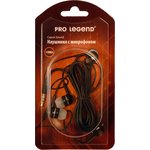 PL5022, Наушники с микрофоном Pro Legend Sound(черные затычки, 6-23kHz, 102#3dB ...
