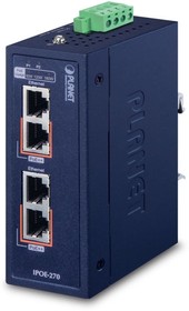 Фото 1/3 IPOE-270-12V, Промышленный Ultra PoE Инжектор Planet 2 порта IEEE802.3bt 180Ватт, 12-56Вольт