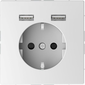 Schneider Electric Merten D-Life Белый Лотос Розетка Schuko с 2 USB c зарядным устройством 2,4 A