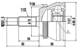 DCV850056, К-кт ШРУСа RENAULT SAFRANE II 96-00,