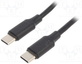 CC-USB2-CMCM60-1.5M, Кабель; USB 2.0; вилка USB C,с обеих сторон; 1,5м; черный; 60Вт