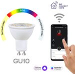 Лампа Умная Connect 5Вт грибовидная прозрачная RGBW GU10 220-240В WIFI EKF ...