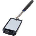 Telescopic mirror 50x80 mm with LED, 300-880 mm HT4R504