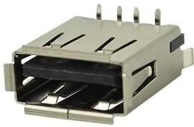 Фото 1/2 UJ2-AV-1-SMT-TR, USB Connectors USB Jack 2.0 A type 4pin Vert SMT