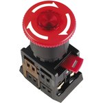 BBG40-ANE-K04, Кнопка красная с фиксацией ANE22 Гриб с подсветкой неон 1з+1р 240В