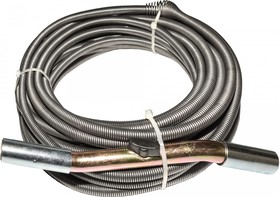 Спираль сантехника с универсальной насадкой для удаления засоров в трубах Ф до 110 мм и длиной до 15 метров. 50310-10-15