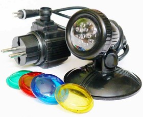 Подсветка подводная\надводная со светодиодами + 4 цветных фильтра (12 В/1,6Вт), шнур 4,8м