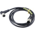 120066-8999, Cordset, Black, Straight / Angled, 4A, 22AWG, 2m ...