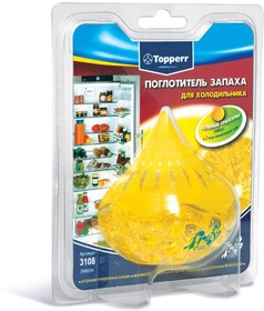 Фото 1/2 Поглотитель запаха для холодильника TOPPERR "ЛИМОН", гелевый, 3108