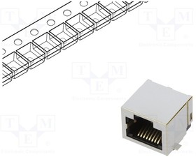 CUC-SP-J1ST-A/R4LT-SMD, Гнездо; RJ45; PIN: 8; позолота; Конф: 8p8c; на PCB; SMT