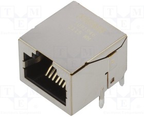 CUC-IND-J1ST-A/R4LS, Гнездо; RJ45; PIN: 8; позолота; Конф: 8p8c; на PCB; THT; угловой 90°