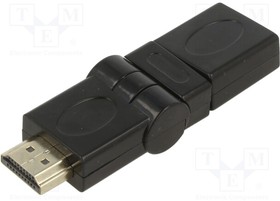 KABADA HDMI/HDMI AL-OEM-55, Adapter; HDMI socket,HDMI plug movable ±90°; black