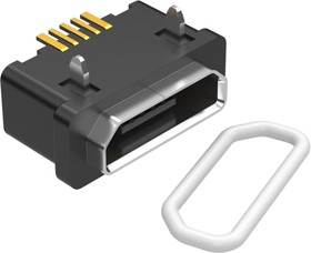 54-00280, USB - micro B USB 2.0 Receptacle Connector 5 Position Surface Mount, Right Angle; Through Hole