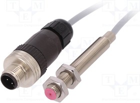 IB08012W, Датчик индуктивный, Конф.выхода PNP / NO, 10-35ВDC, М12, IP65