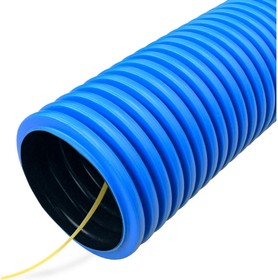 Гофрированная двустенная труба ПНД гибкая тип 450 SN12 синяя д90 50м PR15.0030