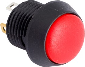 Фото 1/2 Pushbutton, 1 pole, black, illuminated (red), 0.4 A/32 V, mounting Ø 12 mm, IP67, FL12LR5