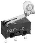 D2F-L2-D3, Switch Snap Action N.O./N.C. SPDT Hinge Roller Lever 3A 125VAC 30VDC 0.78N Screw Mount Solder