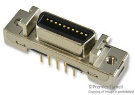 Фото 1/3 10220-6212PC, D Type Connector, 20 Contact(s), Female, 0.05 inch Pitch, Solder Terminal, M2.5, Receptacle