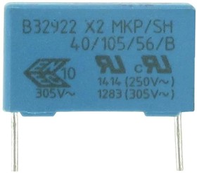 B32926C3106M, Safety Capacitors 10uF 305V 20% 37.5mm L/S Class X2