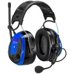 7100205302, WS Alert XPI Wireless Speak & Listen Electronic Ear Defenders with Headband, 30dB, Blue, Noise Cancelling