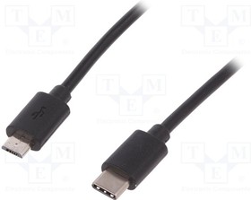 AK-300137-018-S, Cable; USB 3.0; USB B micro plug,USB C plug; nickel plated; 1.8m