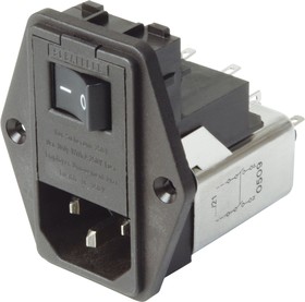 FN389B-6-21, Power Entry Module Filtered M 3 POS 250VAC 6A Switch/Fuse ST 1 Port