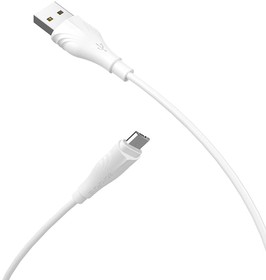 USB-кабель Borofone, BX18 Optimal AM-microBM 3 метра, 1.6A, ПВХ, белый 23752-BX18mW3